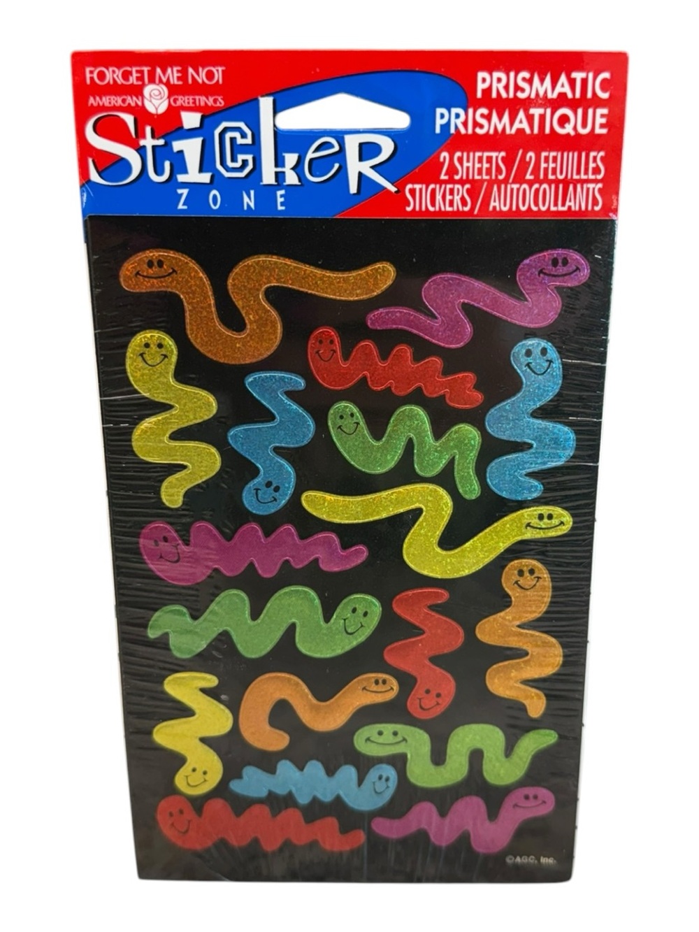 Vintage American Greetings Prismatic Snake Stickers Multicolored 2 Sheets Sealed